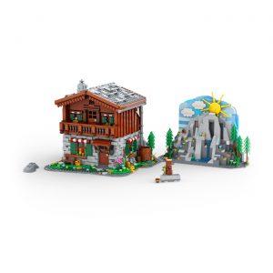 Alpine Hut with funny action wall