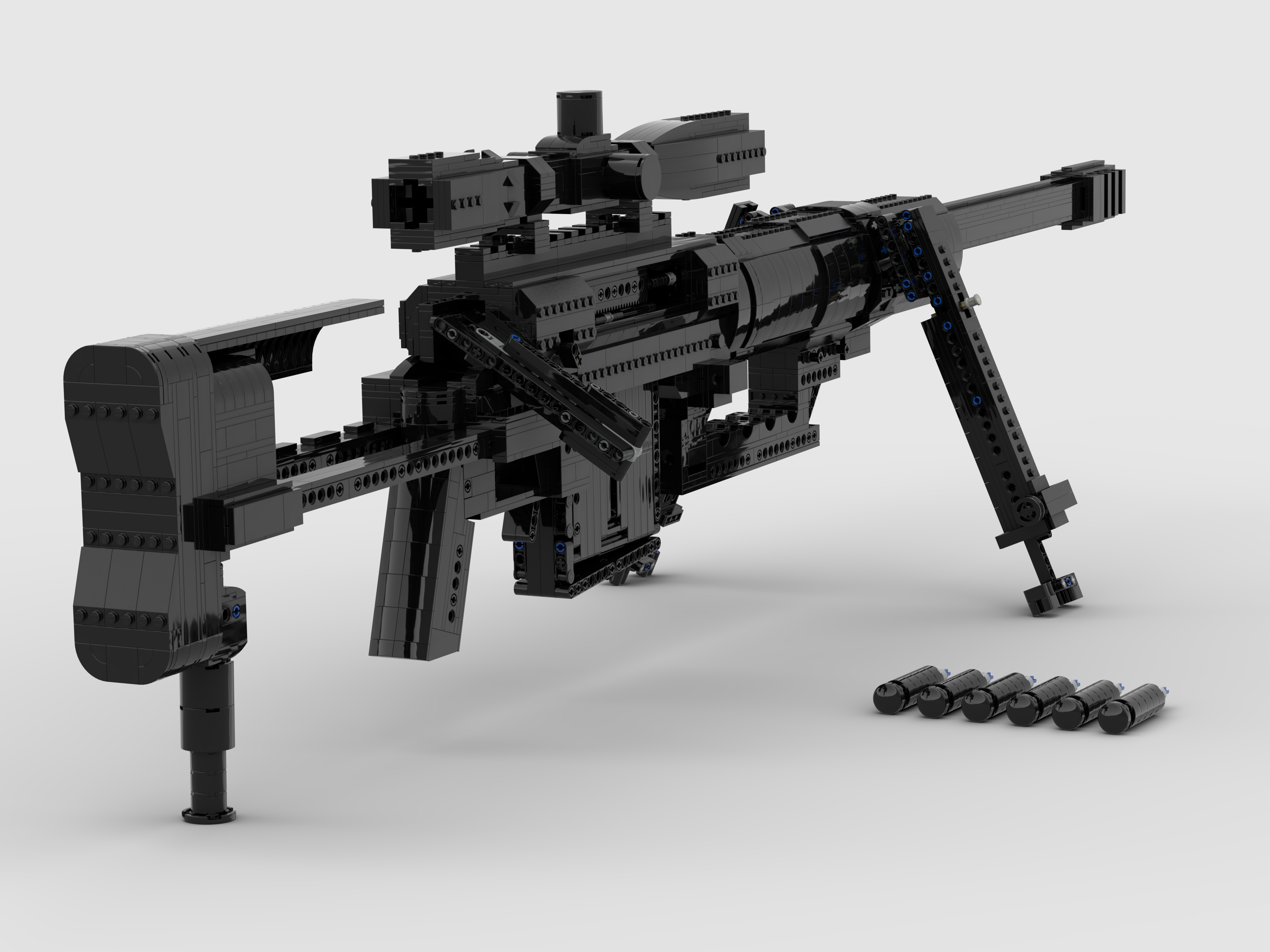 LEGO® custom instructions H&K PSG-1 brick shooting & shell ejecting